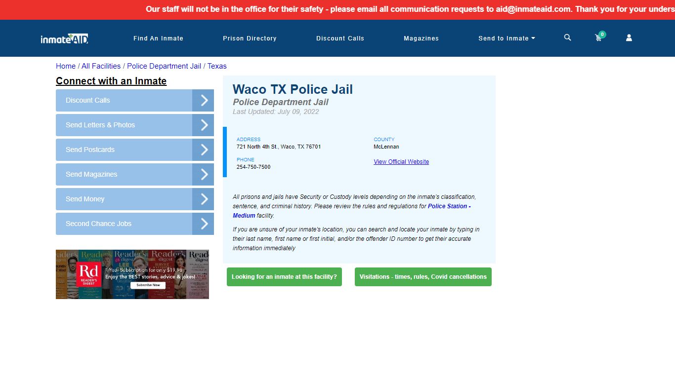 Waco TX Police Jail & Inmate Search - Waco, TX